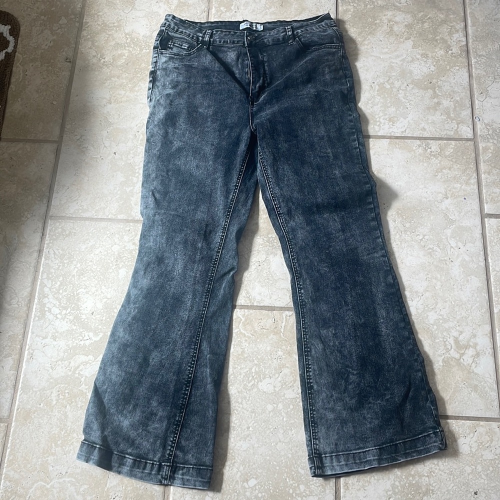 Crazy train black flare jeans